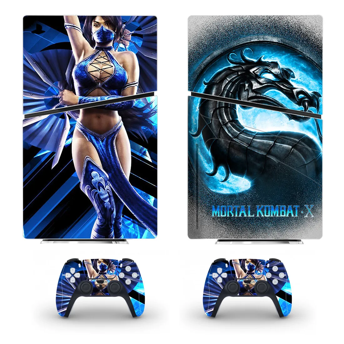 Виниловая наклейка Mortal Kombat PS5 для консоли и 2 контроллеров