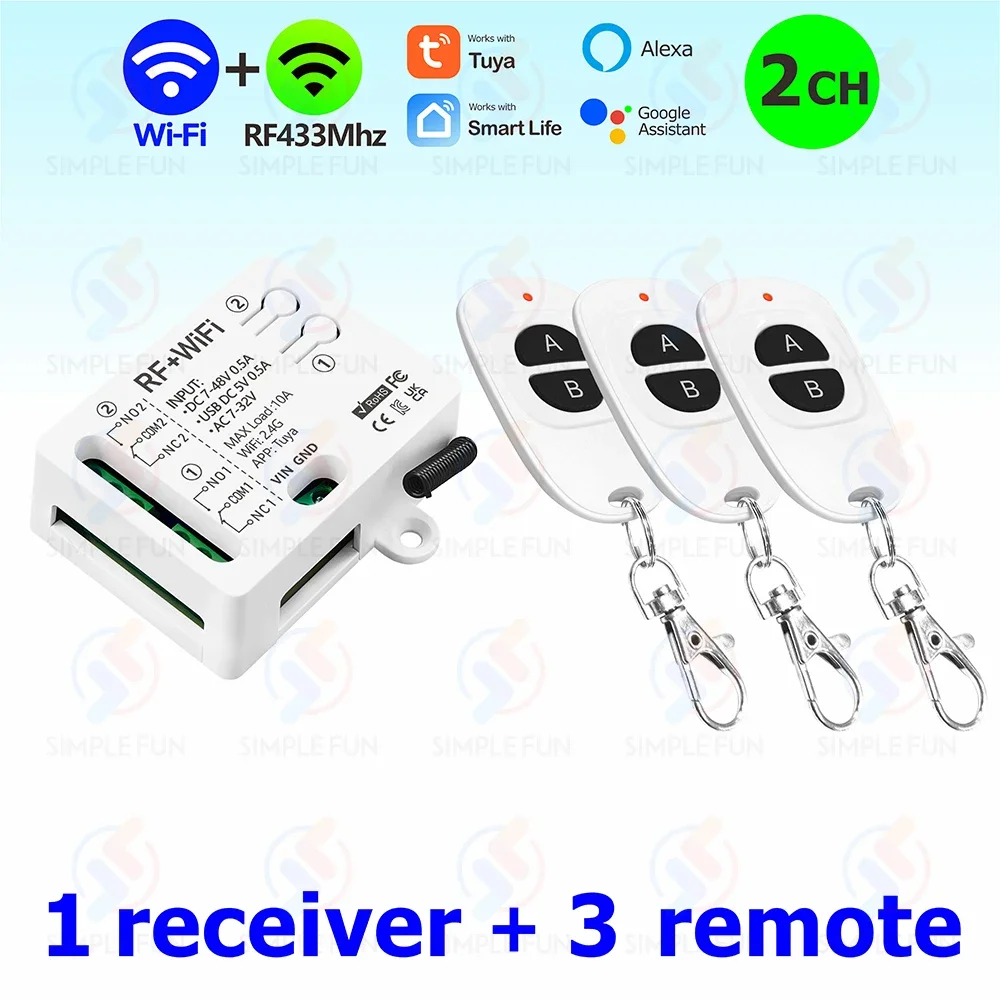 

Умный выключатель света SLMPLEFUN 2-канальный