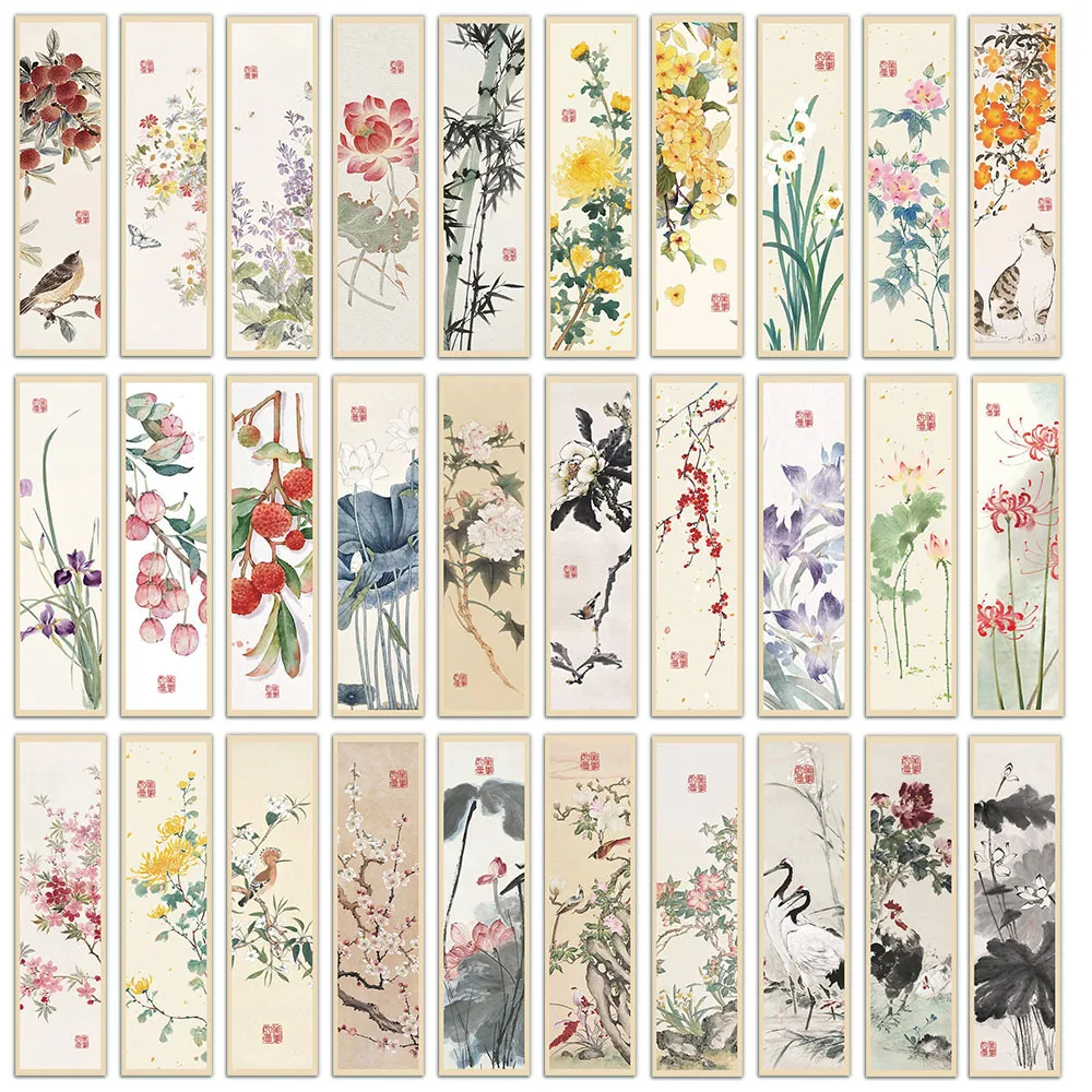 

30 Шт., Литературные И Декоративные Закладки В Китайском Стиле, Бумажные Этикетки Для Культурного И Творческого Чтения