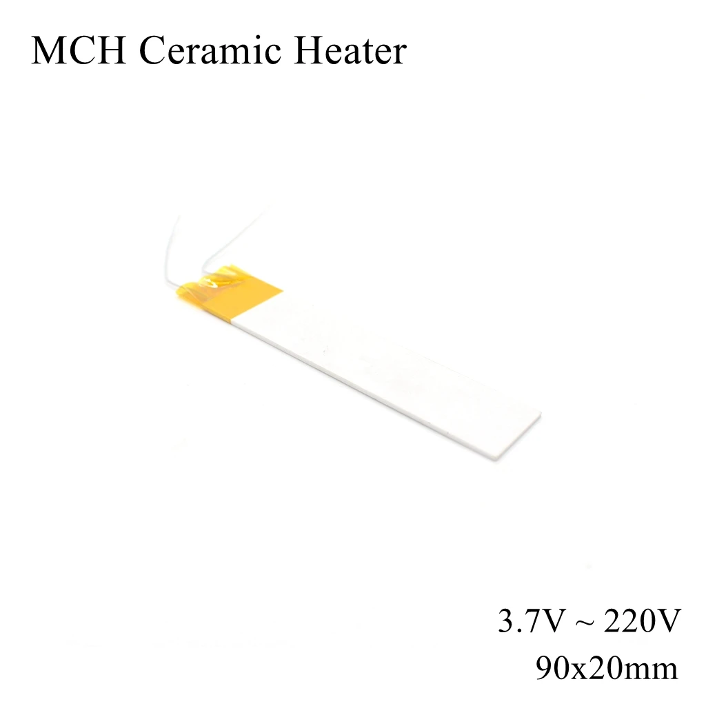 

90x20mm 5V 12V 110V 220V MCH High Temperature Ceramic Heater Square Alumina Electric Heating Board Plate Band HTCC Metal Dry