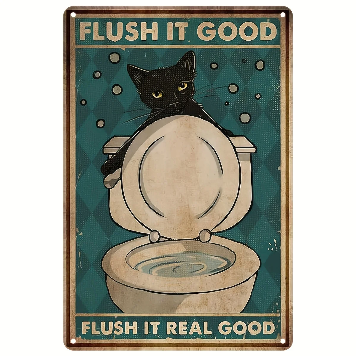 

B Metal Sign For Backyard Real Good Funny Bathroom Black Cat Tin Sign Black Cat Lover Gifts Bathroom Wall Art Farmhouse Signs