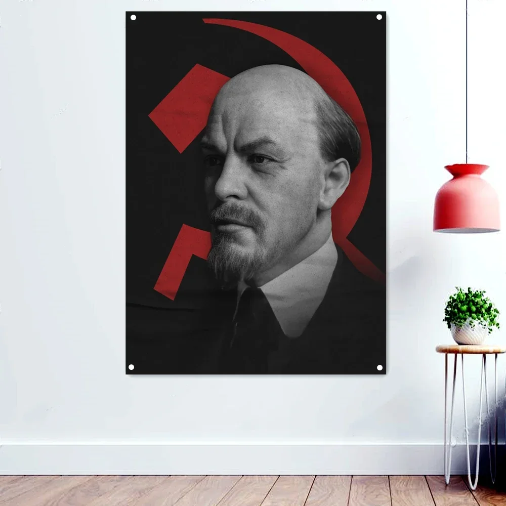 Владимир Ленин Коммунистическая революция Флаг Баннер Настенный художественный