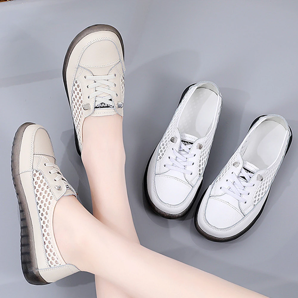 Sneakers for Women 2022 New Breathable Genuine Leather Tennis Female Shoes Luxury Designer Summer Trend White Casual Sports