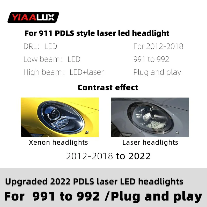 Горячая Распродажа для Porsche 991 911 передняя фара 2012-2018 Модифицированный новый стиль