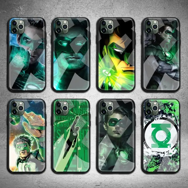 

Green Lantern Phone Case Tempered Glass For iPhone 13 12 11 Pro Mini XR XS MAX 8 X 7 6S 6 Plus SE 2020 cover