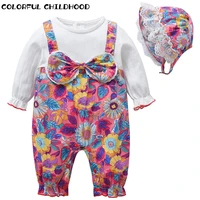 colorful childhood baby rompers clothes sets newborn girls cotton jumpsuits outfits spring autumn long sleeve overalls 36013