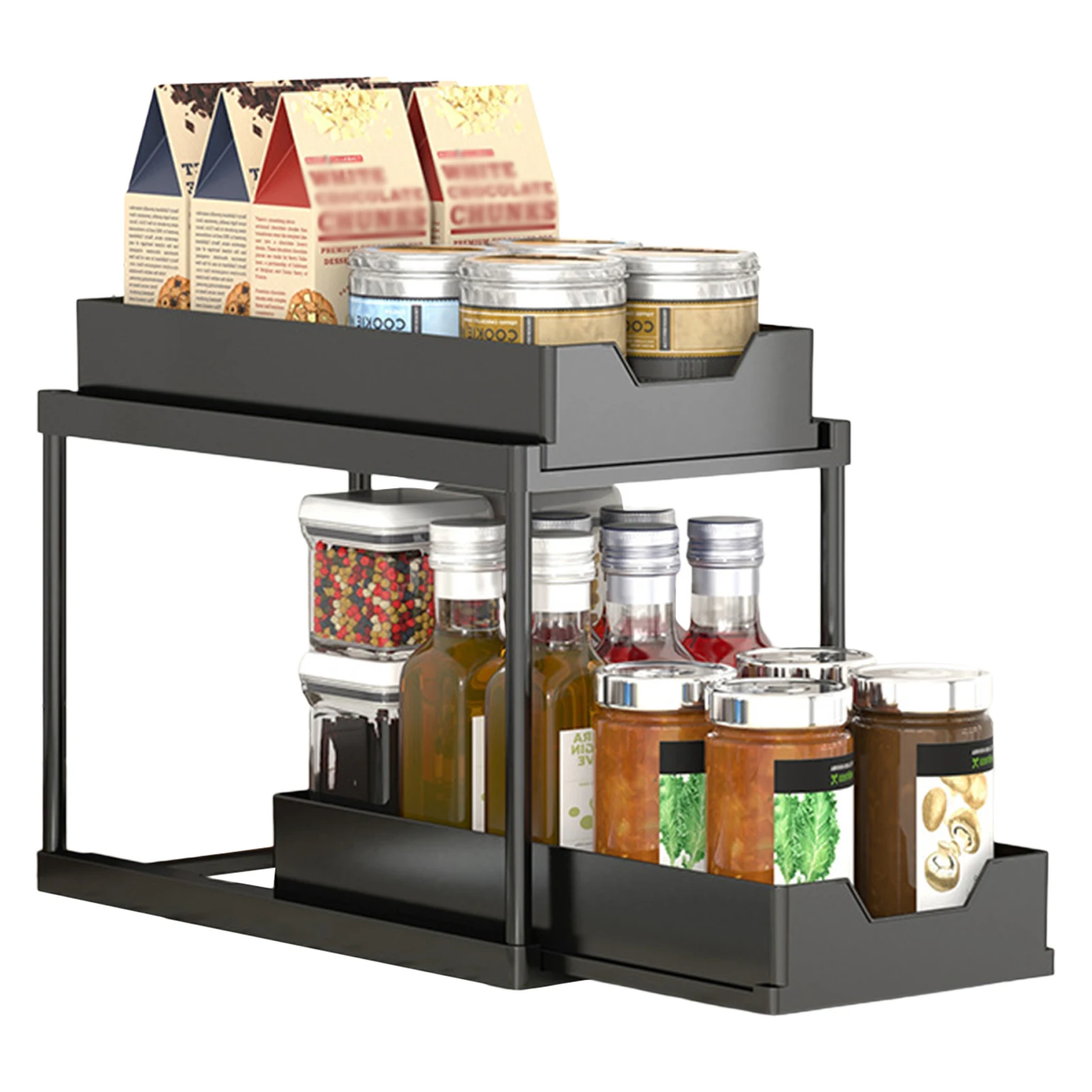 

2-уровневый Органайзер под раковину, 2-уровневый Штабелируемый скользящий Органайзер, ящик для подарков на новоселье, многофункциональный с...