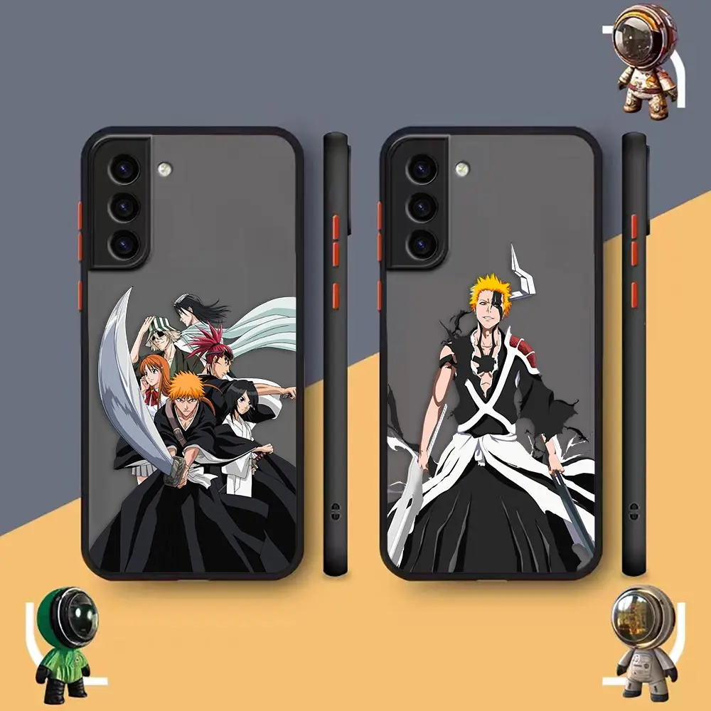 Matte Phone Case for Samsung Galaxy S23 S22 S21 S20 S10 4G S9 S8 Plus ULTRA 5G LITE Case Funda Capa Shell Bleach Shikai Rulia