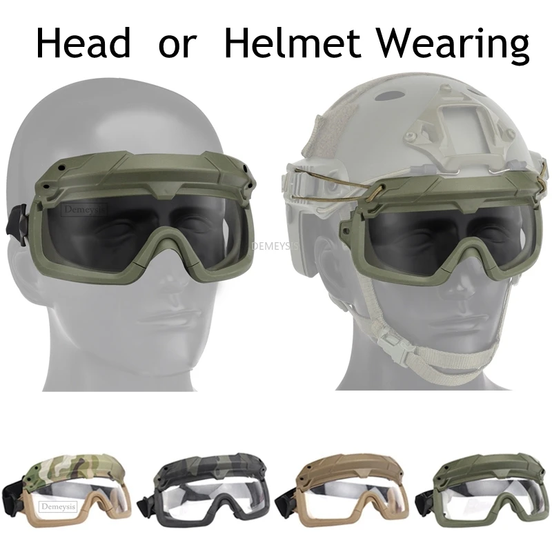 Gafas de seguridad tácticas para Airsoft, lentes de protección ocular para tiro de Paintball militar, senderismo, CS, cabeza de juego o casco