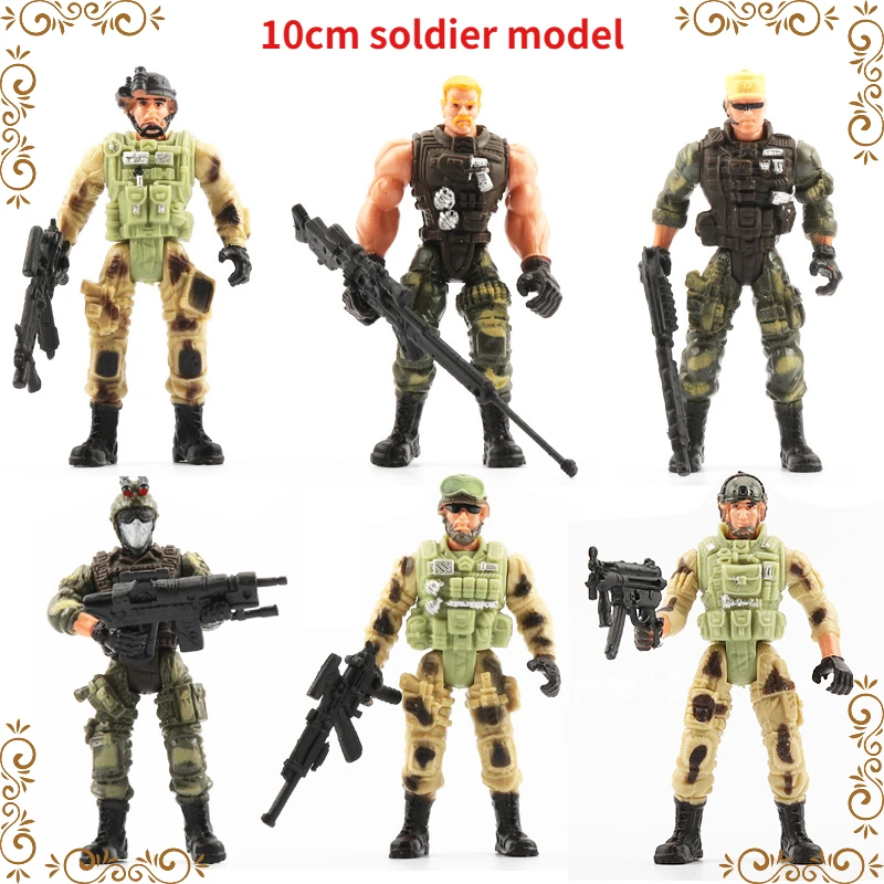 

Military Doll 10cm Soldier Model Multi-joint Movable Police Doll Special Police Soldier Soldier Toy Decoration