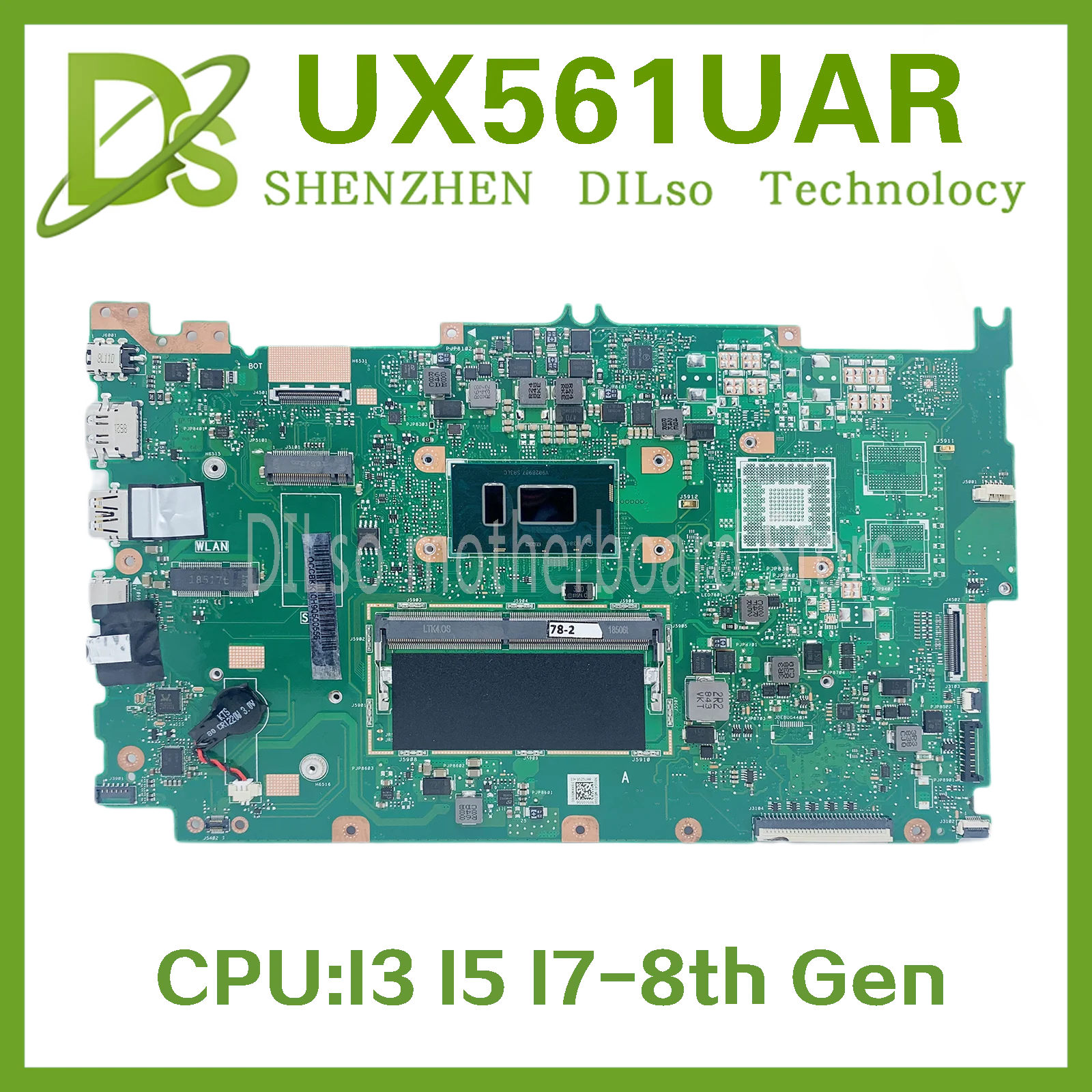 

KEFU UX561UAR Mainboard For ZenBook Flip UX561UAR UX561UA Q525UAR UX561 Laotop Motherboard W/I7-8550U I5-8250U I3-8130U 8G RAM
