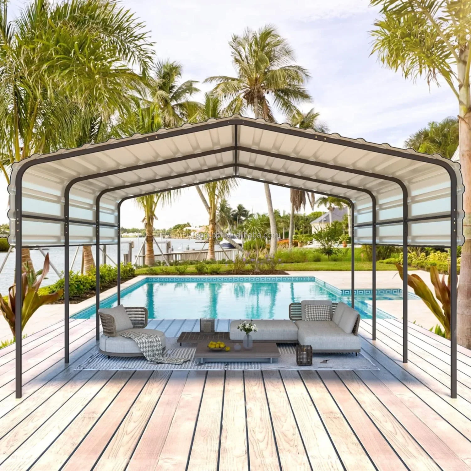 Сверхпрочный навес крыша из оцинкованной стали автоукрытие большой