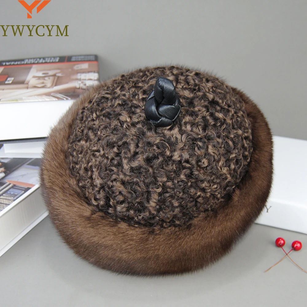 2024 горячая распродажа роскошные унисекс настоящая норка шерстяная шапка зимние