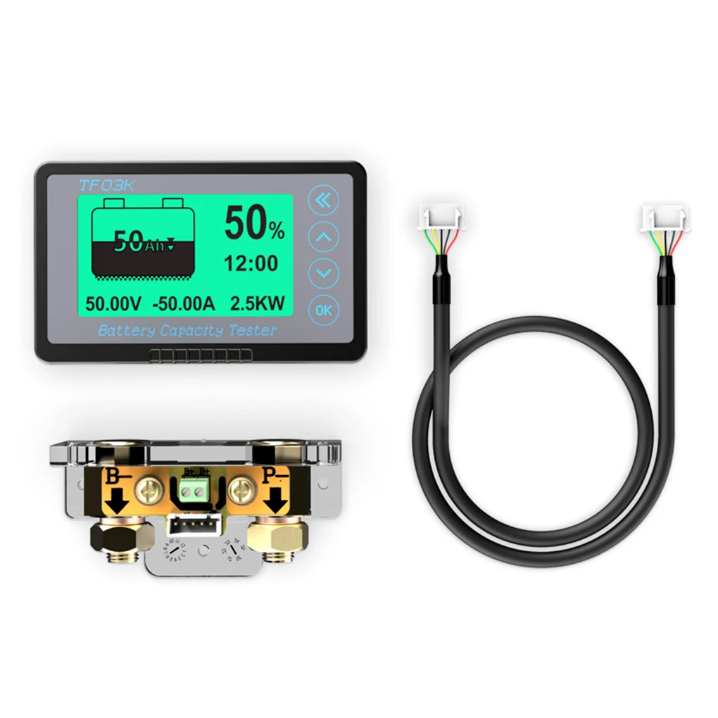 

LCD Screen Digital Battery Meter Capacity Voltage Current Measuring Gauge Button Operation Automobile Accessory