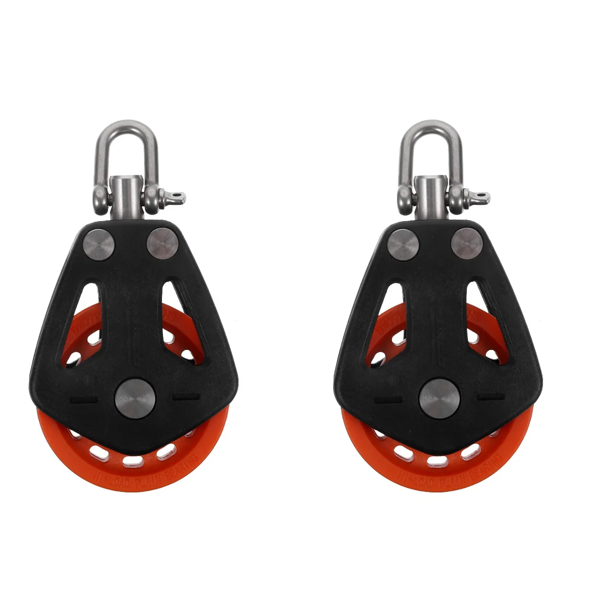 

2pcs Sailing Pulley Block Single Swivel Pulley Lifting Sailboat Nylon Pulley Roller for Cable System