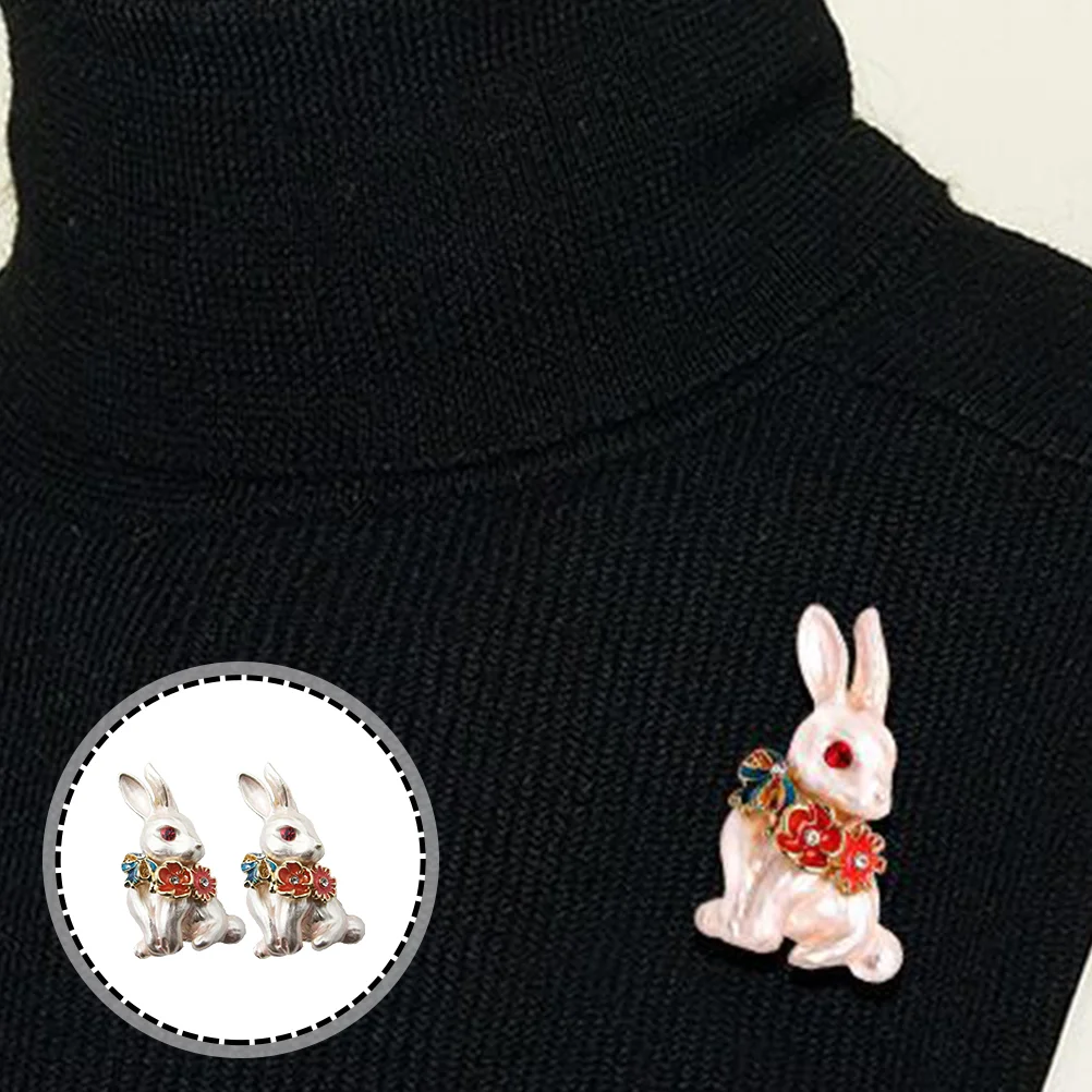 

Brooch Pin Decorative Women Brooches Fashionclosures Locking Safe Bunny Vintage Animal Rabbit Clothing Scarf Safetyheadscarf