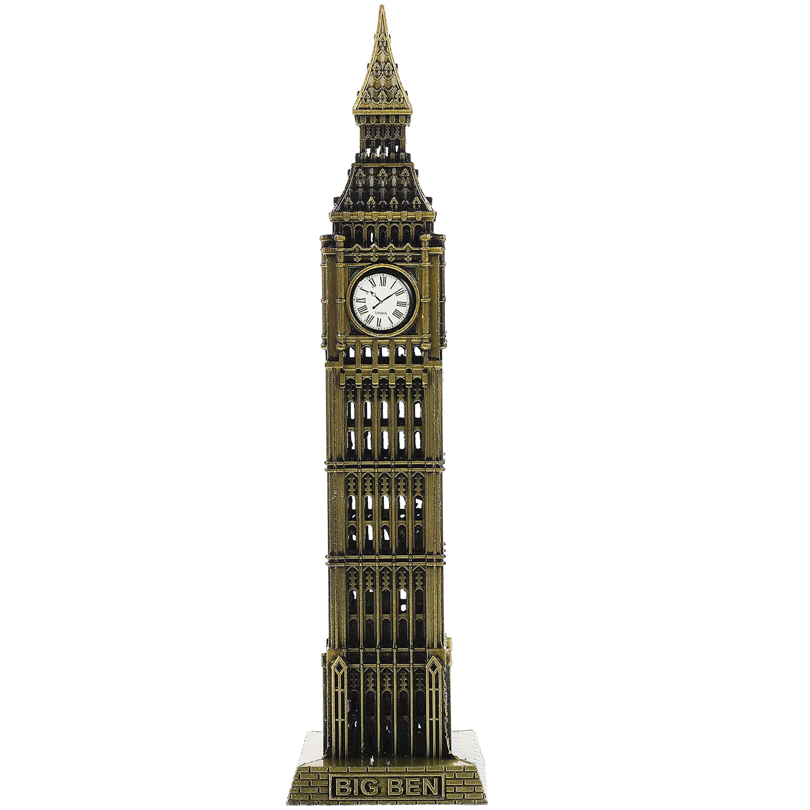 

Big Ben Model Decorative Building Sculptures Retro Alarm Clock Resin Architectural Tabletop Miniatures Blocks