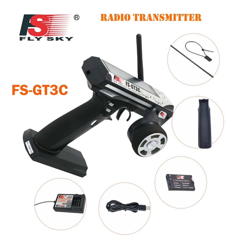 

Flysky Transmitter FS-GT3C Remote Controller with GR3E Receiver radio System