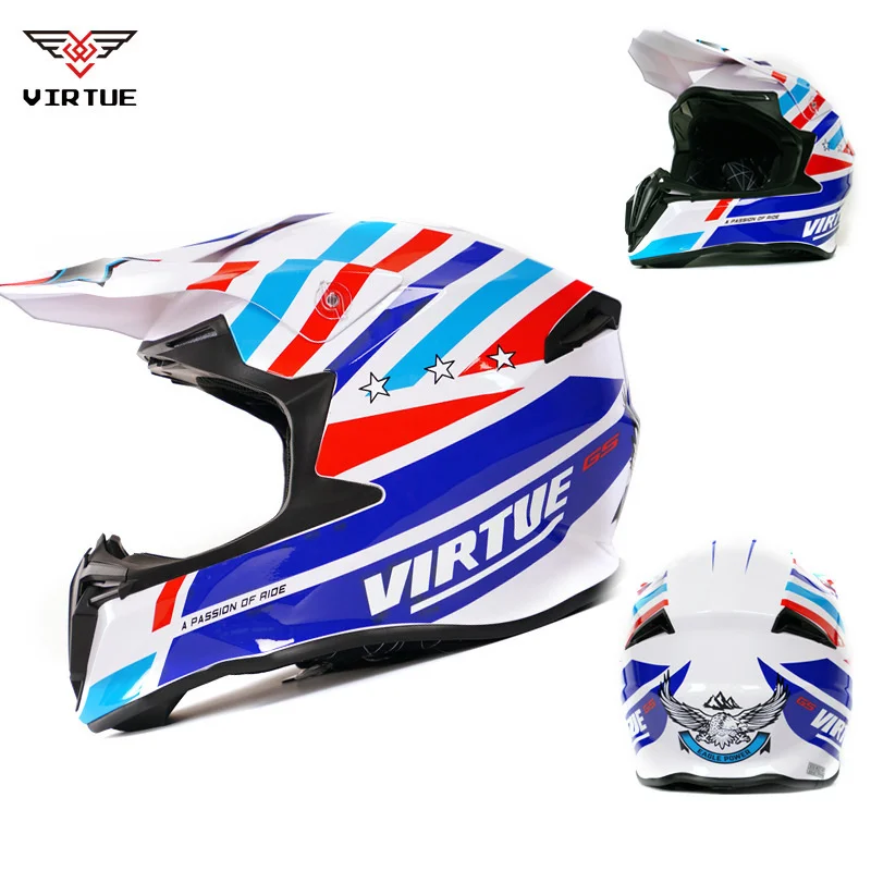 Motorbike HelmMotocross Helmets Chopper Biker Professional  off-road  Full Face DOT Approved Full Face Motorcycle Helmets