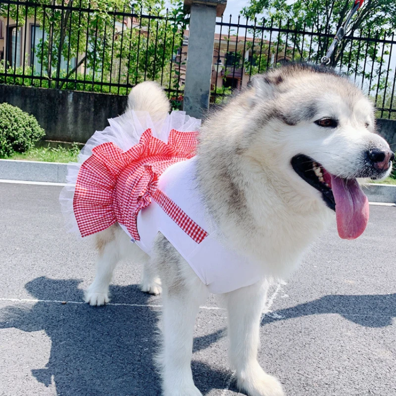 

Summer Dog Dress Poodle Bichon Corgi Dog Clothes Samoyed Husky Golden Retriever Big Dog Clothing Large Pet Outfit Dropshipping