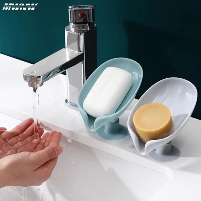 Футляр для мыла в форме листа аксессуары ванной комнаты поднос на присоске