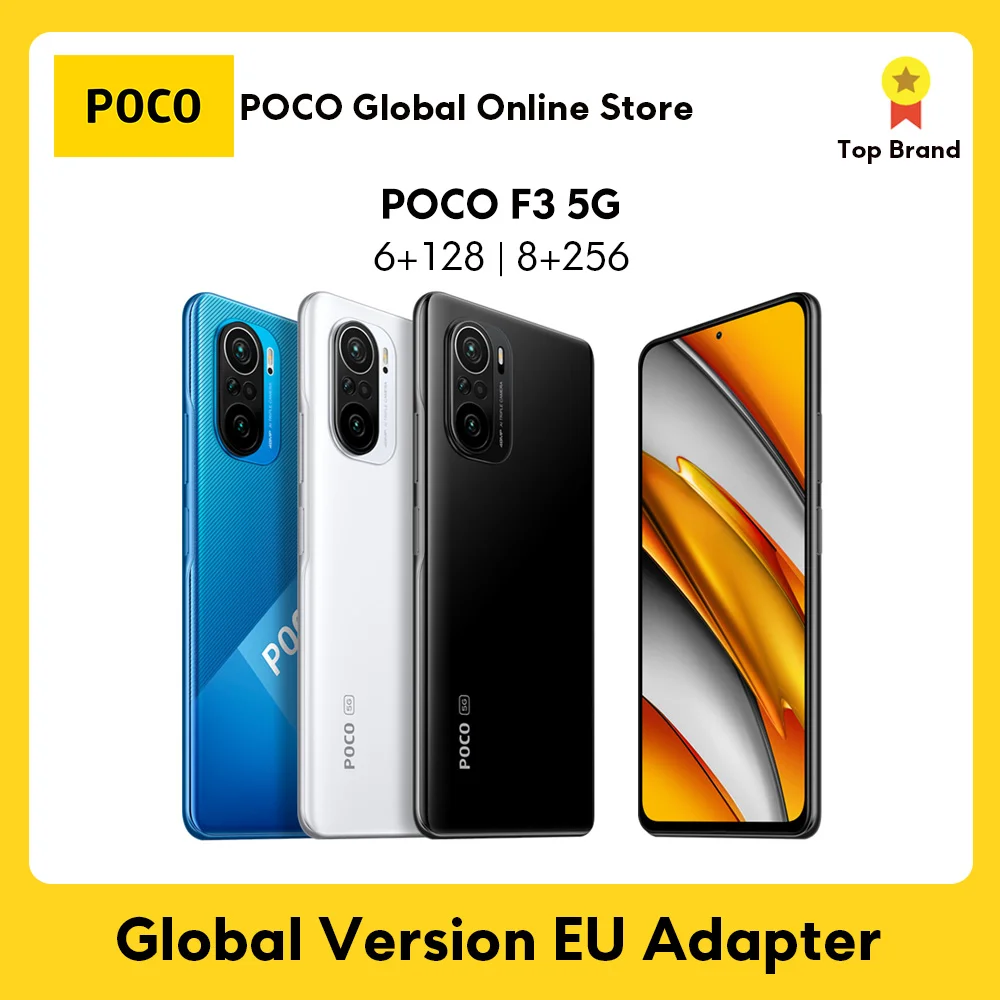 Global Version POCO F3 5G Xiaomi SmartPhone 6GB 128GB/8GB 256GB Snapdragon 870 Octa Core 6.67120Hz E4 AMOLED Display
