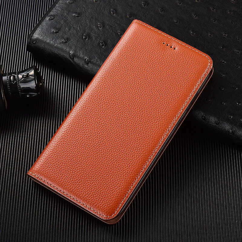 

Flip Genuine Leather Cases for Samsung Galaxy A10 A20 A30 A40 A50 A60 A70 A80 A90 Lychee Pattern Cowhide Magnetic Phone Cover
