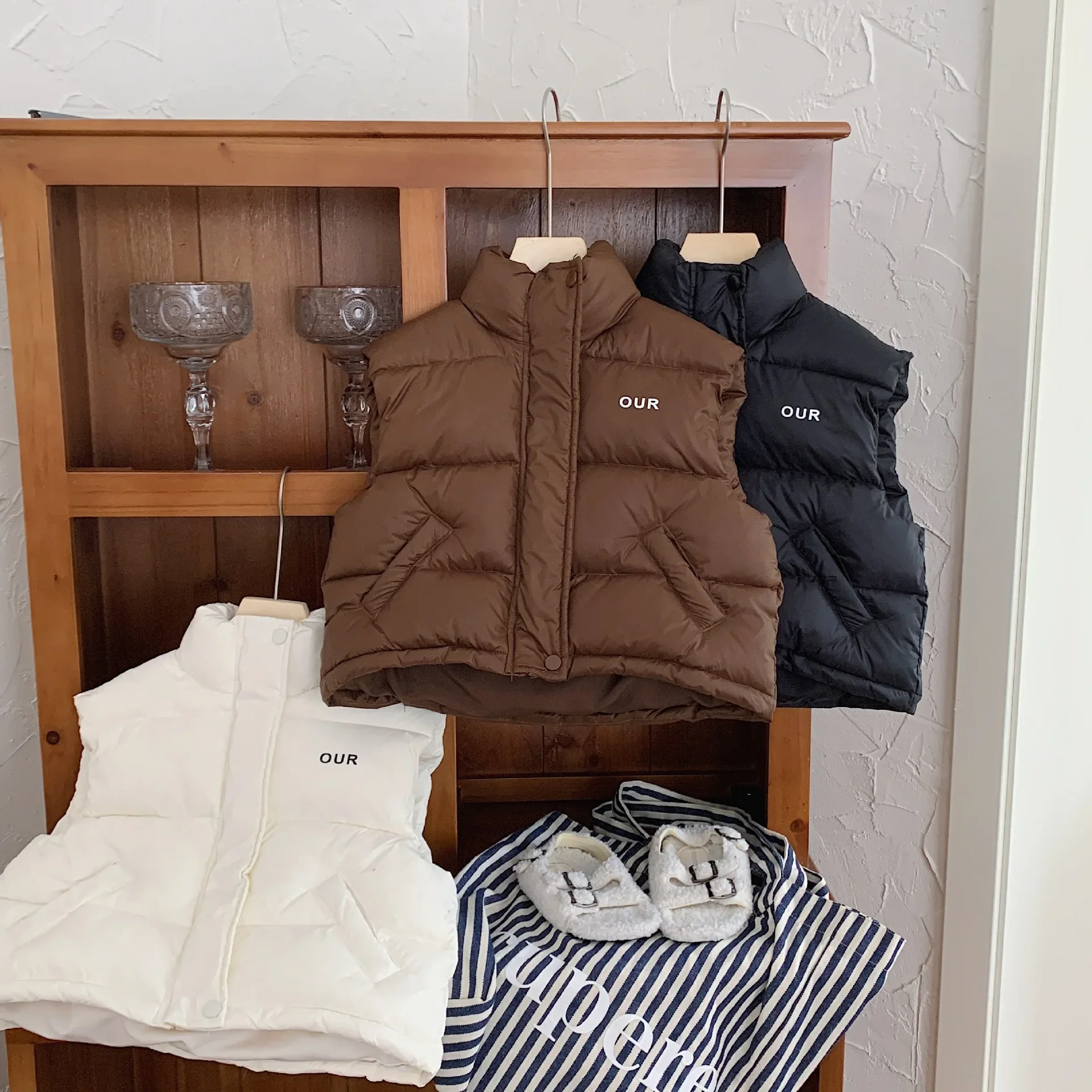 

Children Down Cotton Vest 2023 Autumn and Winter New Korean Version Foreign Style Boys and Girls Thick Warm Vest Vest Jacket