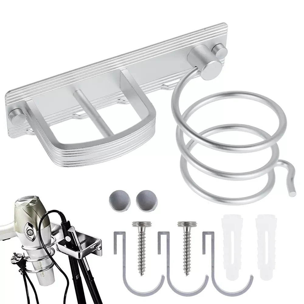 

Bathroom Hair Storage Straightener Holder Storage Rack Shelf Accessories Hair Dryer Holder Rack Organizer Wall Mounted