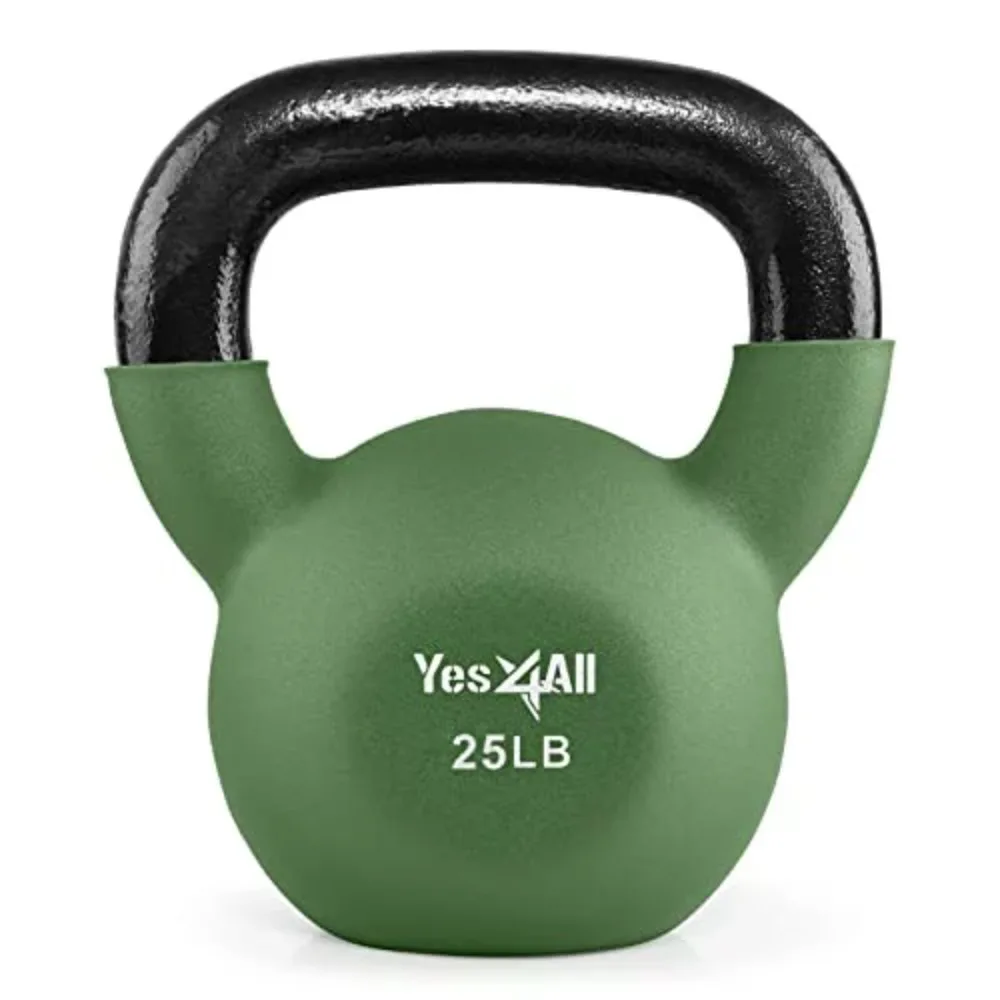 

25lb Premium Coated Kettlebell, Green Glimmer, Single kettelbell Fitness