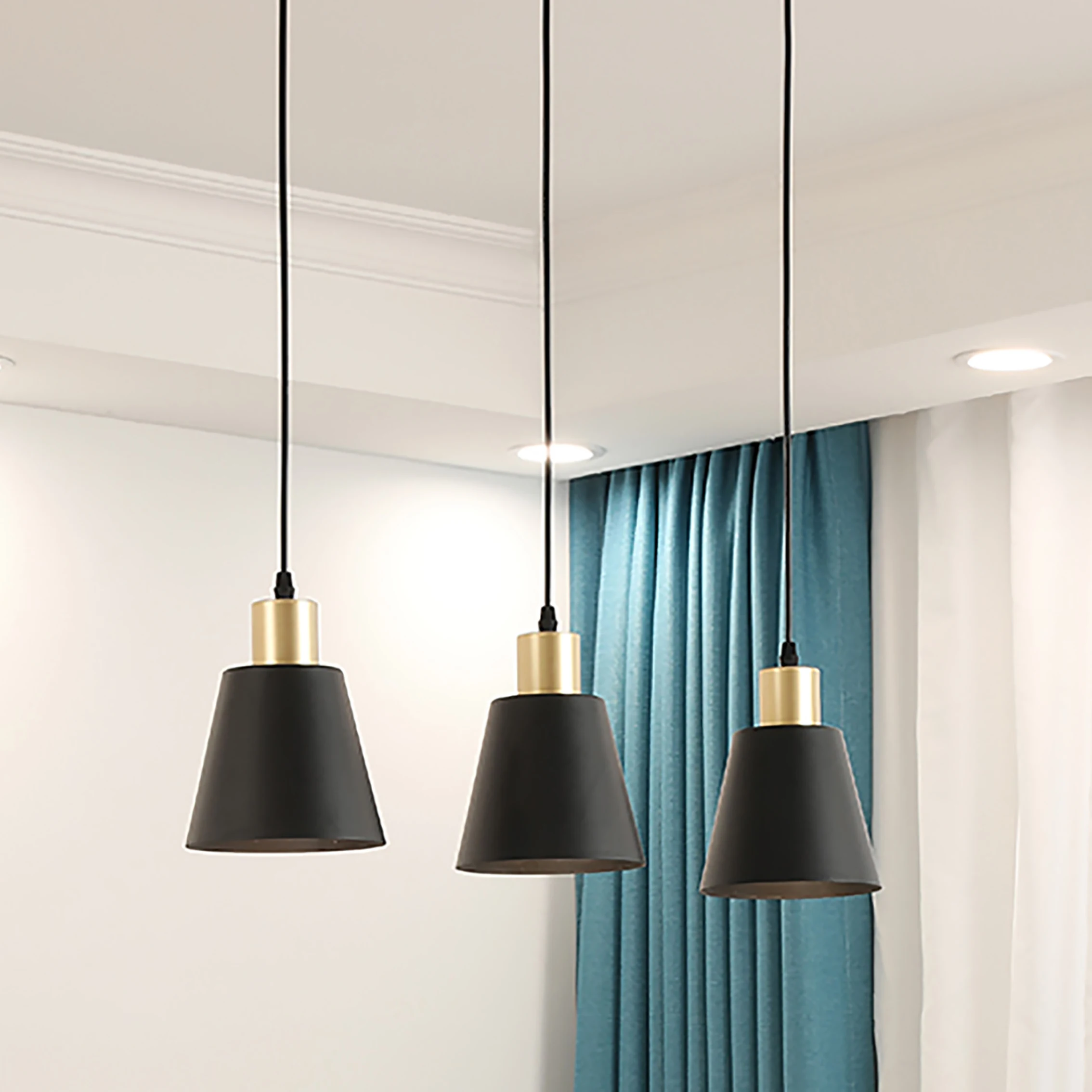 Modern Luxury Pendant Light Bedroom Bedside Lamp Modern Single Head Creative Long Line Small Hanging Lamps Living Room Decor