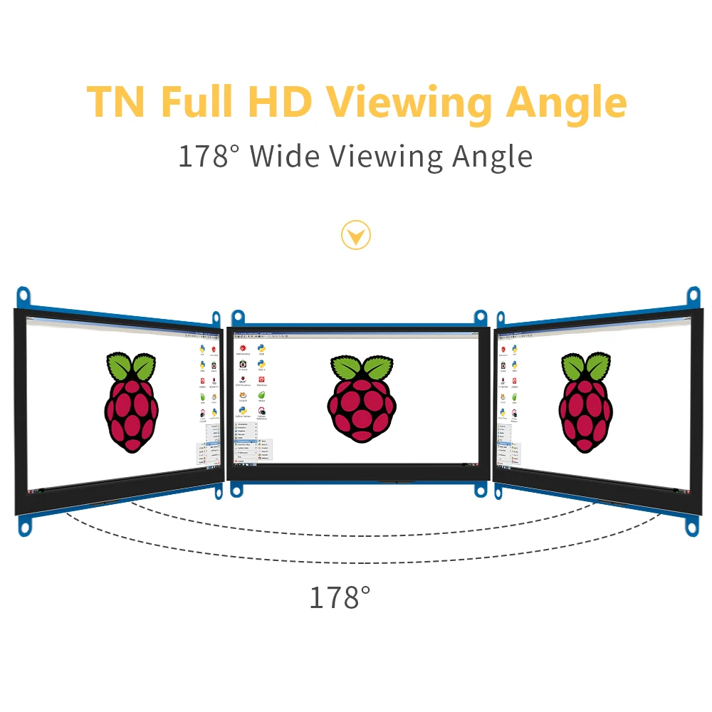 Raspberry Pi Screen KEPIFO Touchscreen Monitor IPS/TN 1024×600 Responsive Capacitive Touch Dual Built-in Backlight HDMI Input |