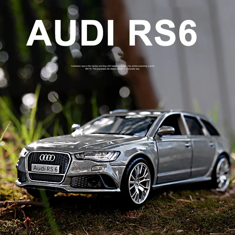 

1/36 Audi RS6 Car Model Toy Station Wagon Alloy Body Die Cast Metal Vehicle With Rubber Tires Pull Back Boy Toys For Children