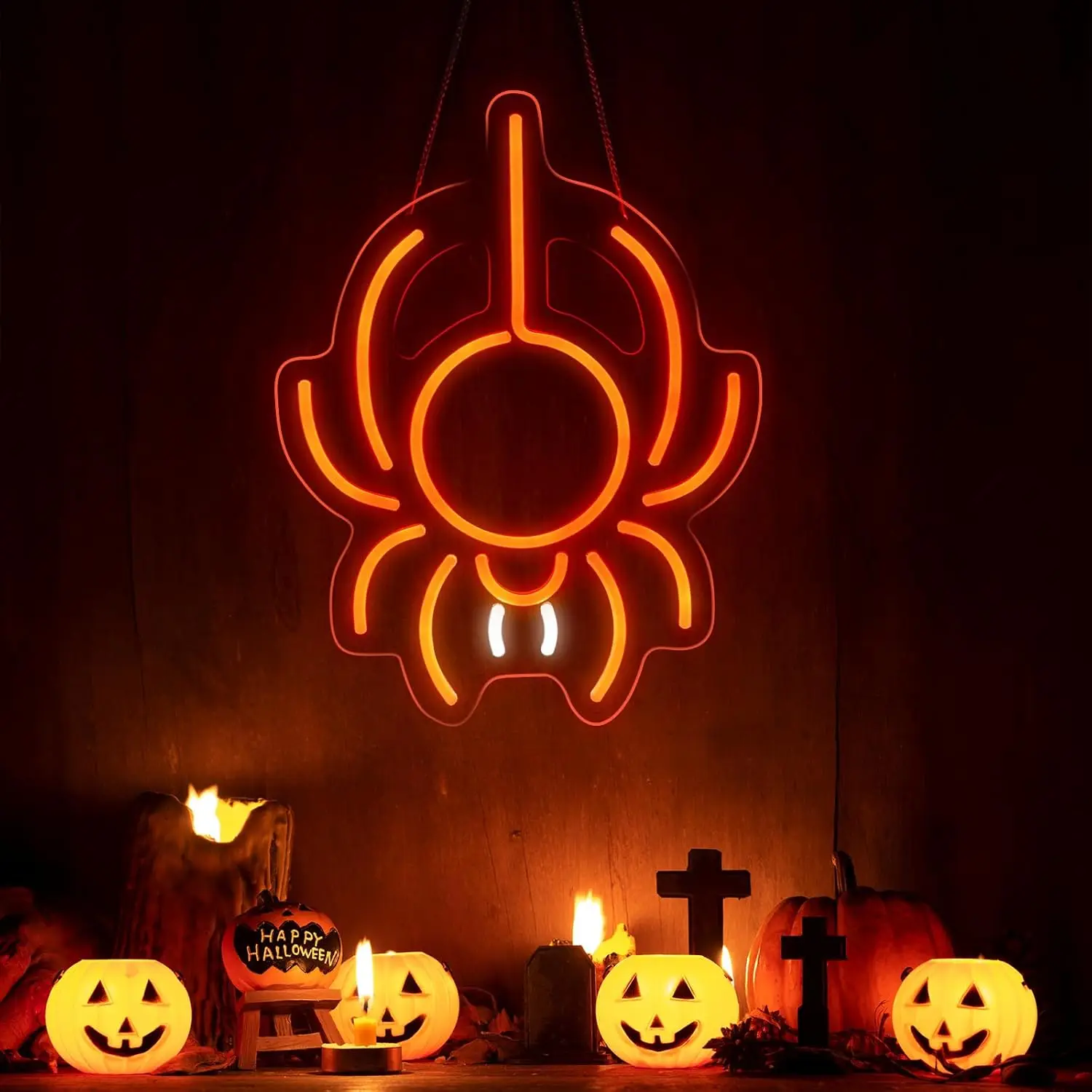 Неоновая Вывеска Паук Стандартная Фотостенная С Регулируемой Яркостью Для