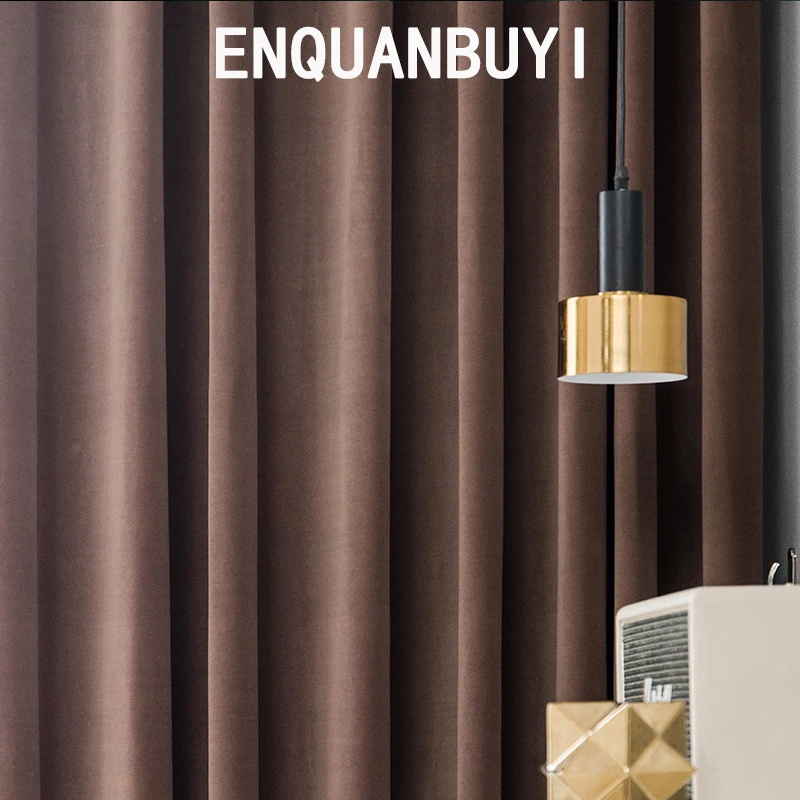 

Modern Minimalist European Style Luxury Curtains for Living Room Bedroom Hanging Insulated Velvet Curtain Multi-color Custom