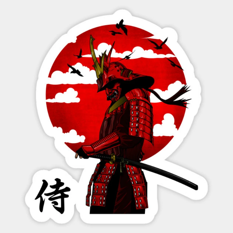 F519# Personality Japan Samurai Warrior Car Sticker Vinyl Decal for Trolley Case Table Skateboard Fridge Passat Peugeot