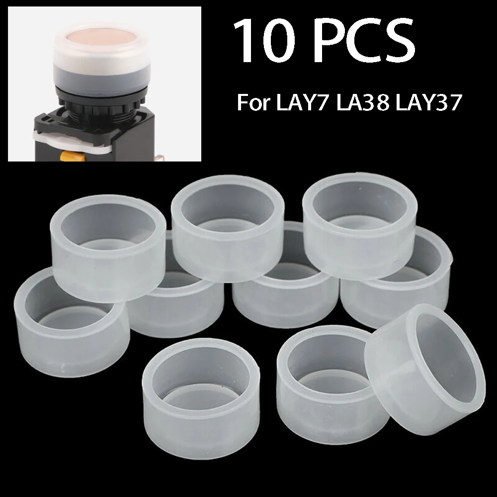 

10pcs Push Button Switch Cover Cap PBC Applies To 22mm Mount LAY7 LA38 LAY37 Switch Accessories Waterproof Dust-proof