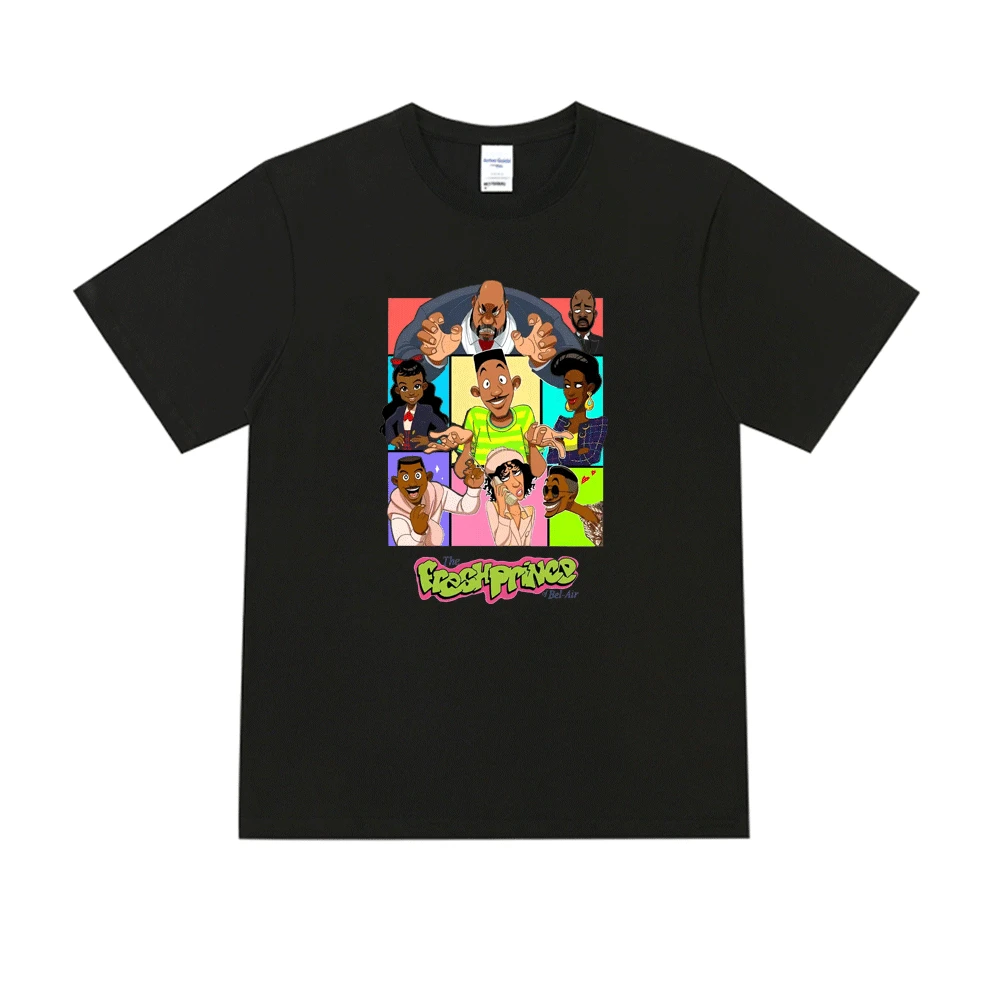 

Classic Comedy TV Festival Fresh Prince Bel Air T-shirt Men's Summer Will Smith Street Hip Hop Fan T Shirt Short Sleeve New Tops