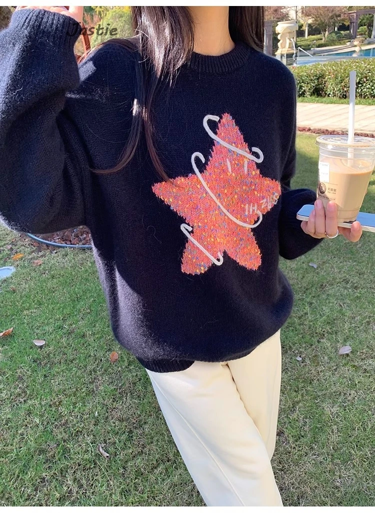 Креативный жаккардовый милый рождественский свитер со звездами новинка 2025 года