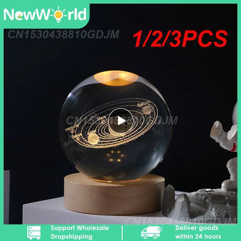 

1/2/3PCS Ramadan Decoration Crystal Lamp Mood Light Unique Luminous Glowing Planetary Galaxy Night Light Home Decor 3d