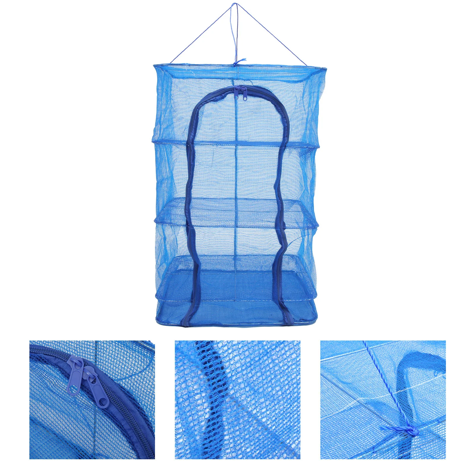 

Multilayer Network Foldable Fish Cage Collapsible Laundry Drying Rack 4 Layers Netting Nylon