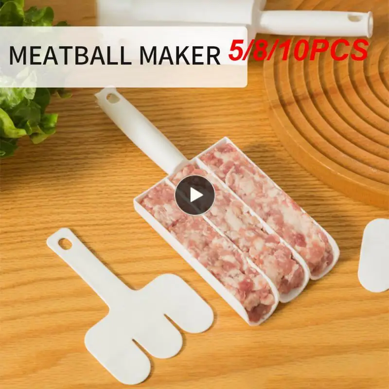 

5/8/10PCS Kitchen Gadgets Portable Newest Meatball Machine Fried Fish Beaf Meat Plastic Plastic Meatball Maker Set