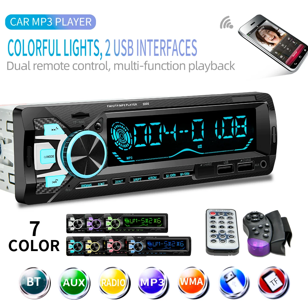 

3.5'' Car Wide Screen Bluetooth MP3 Players Fm Transmitters 1 Din Radios Car Player USB/SD/AUX/BT Input APP Control