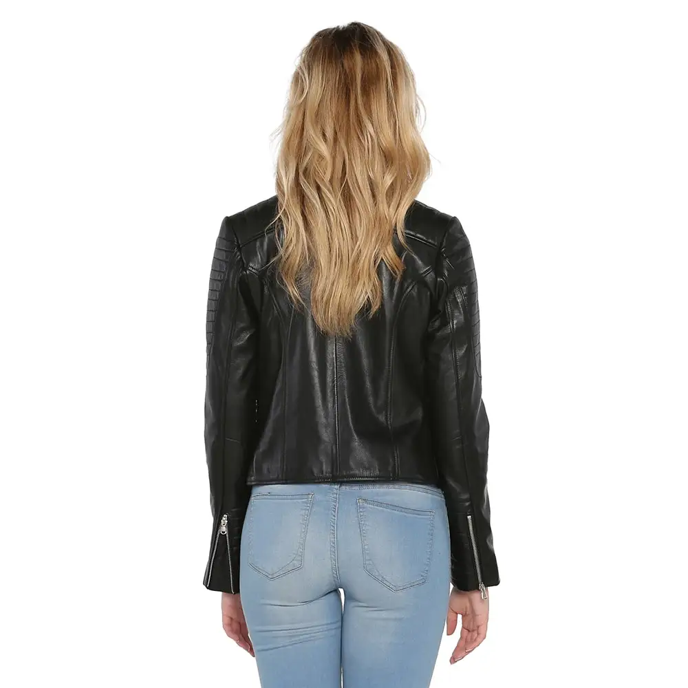 S'elite collection real leather women's jacket black Jumbo