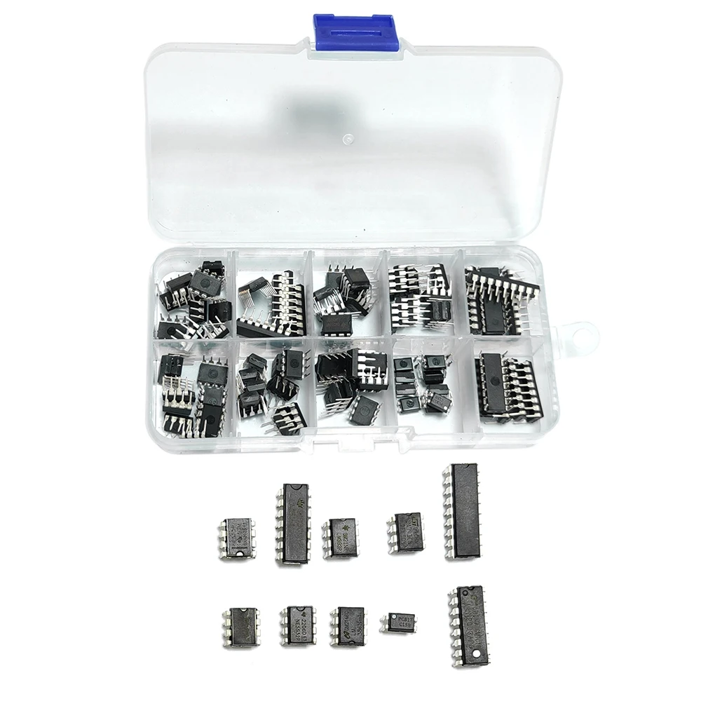 

85PCS 10 Kinds Integrated Circuit Chip Kit DIP In-Line for Single Precision Timers