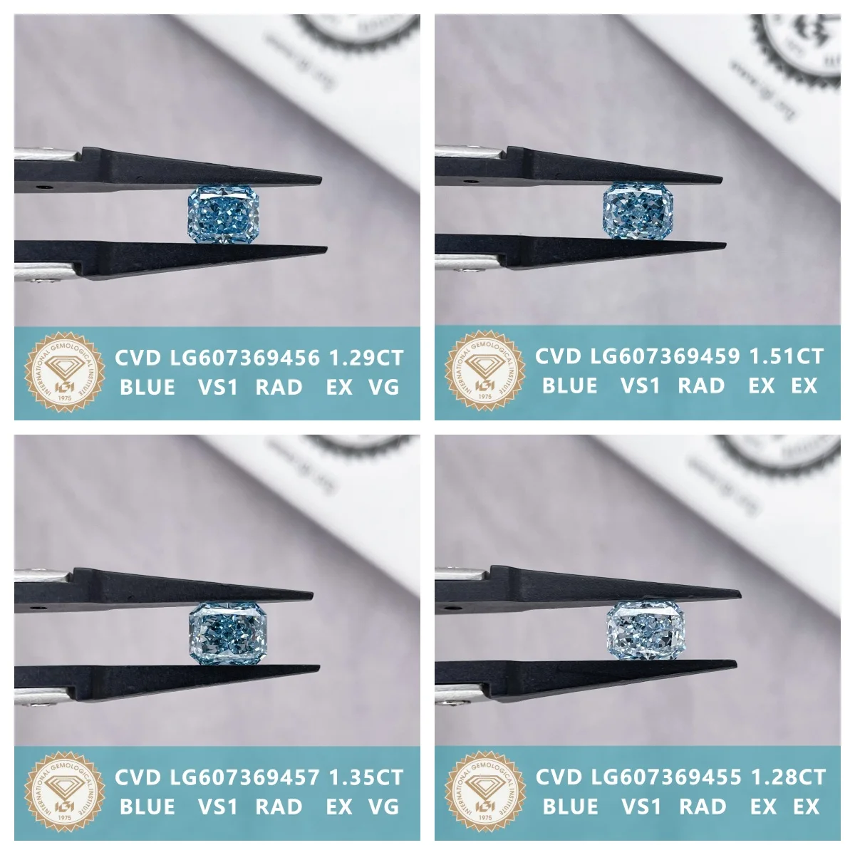 Распродажа высококачественных свободных бриллиантов CVD Blue Lab-Grown Diamond необычной