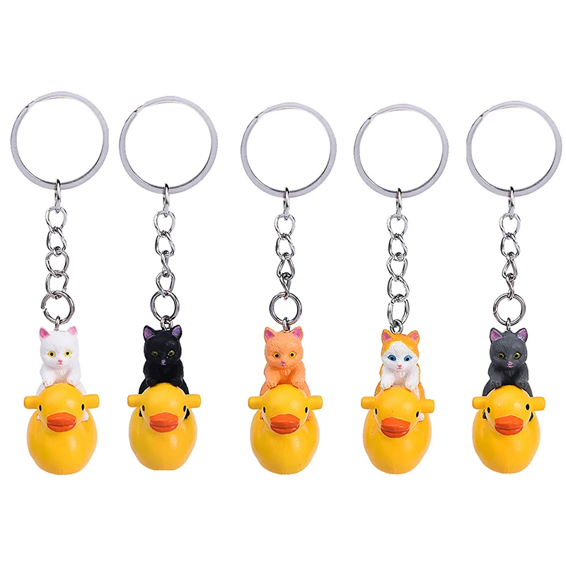 

Creative Cartoon Cat Duck Keychain Pendant Cute Animal Theme Key Holder Backpack Ornaments Bag Pendant Decor For Girls Gifts
