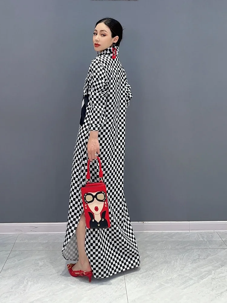 Новинка лета 2024 корейское модное платье-рубашка Vefadisa ZXF220B в клетку с