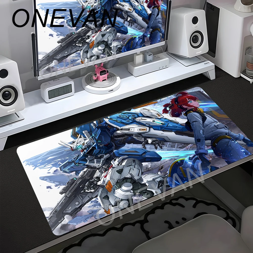 Фото Коврик для мыши XXL Gundam, большой игровой коврик для клавиатуры, большой настольный коврик, нескользящий коврик для мыши 90x40 см для компьютера №5