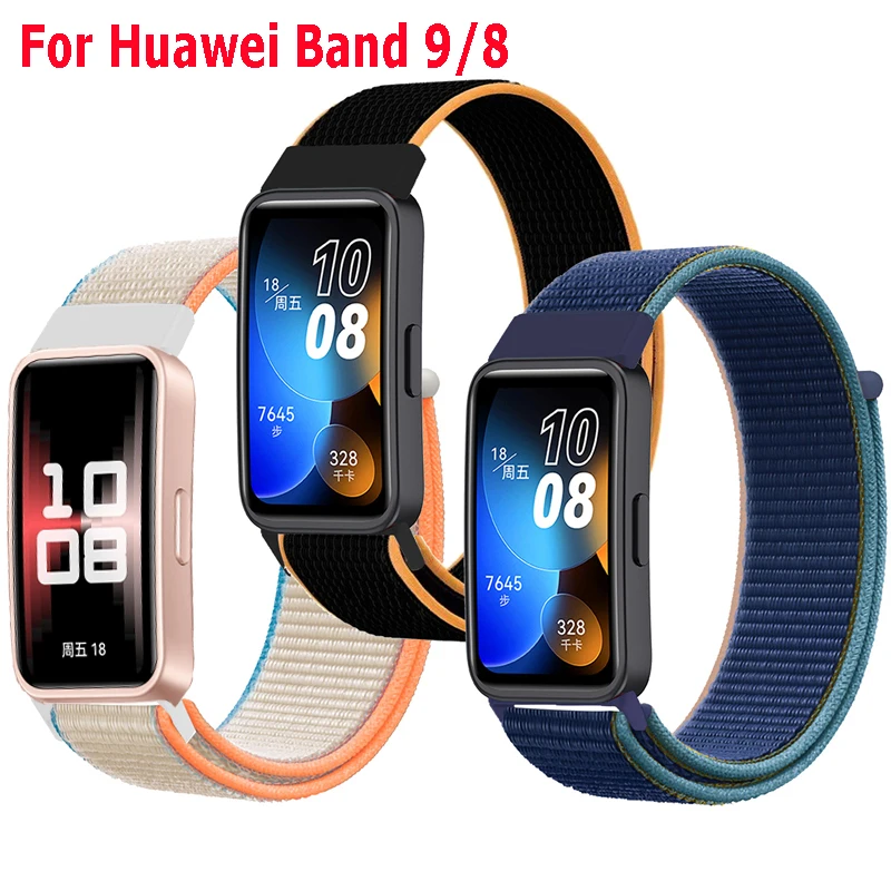 Ремешок нейлоновый для Huawei Band 9 8 сменный спортивный Воздухопроницаемый